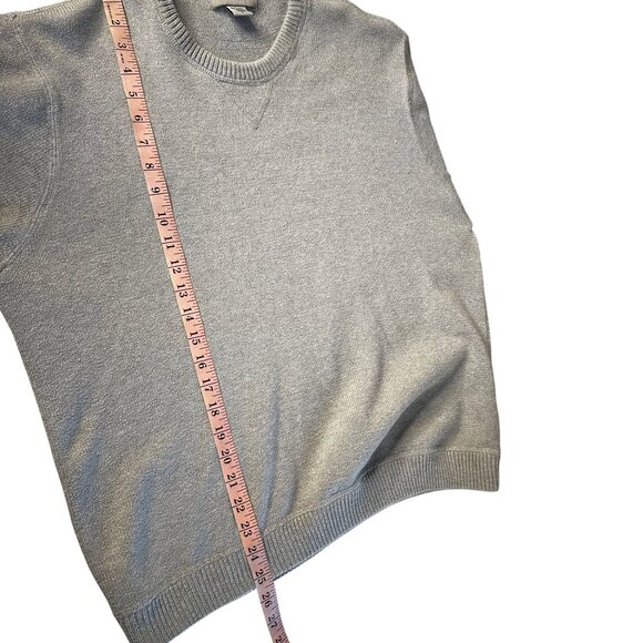 Vintage Eddie Bauer Gray 100% Cotton Knit Pullover Sweater Large - Picture 7 of 7